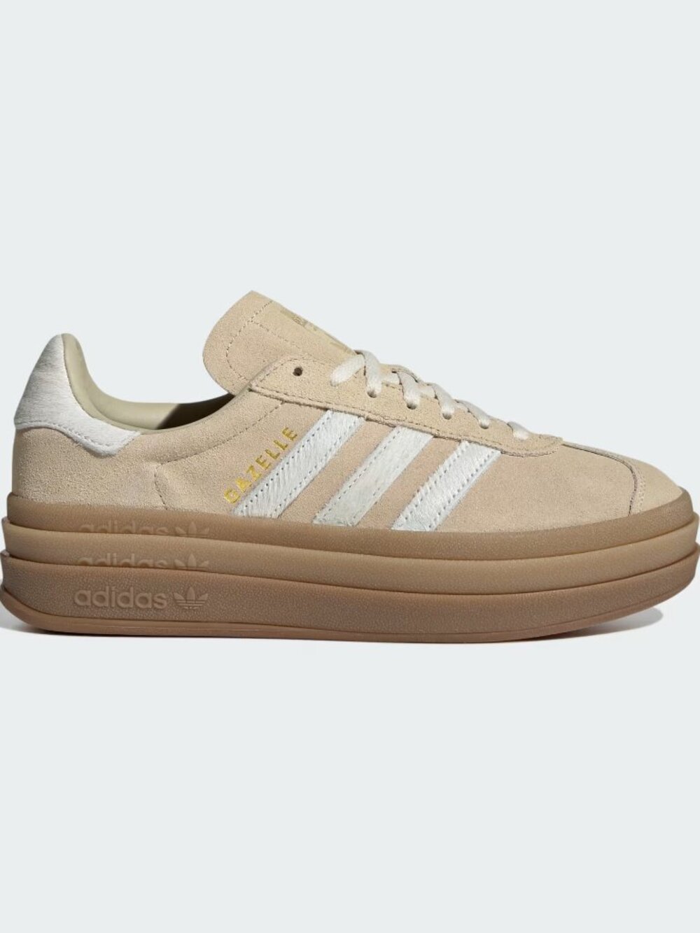 NWT Adidas Women's Gazelle Bold 'Stone Khaki Cream White' Shoes IH4201